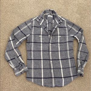 Express men’s Long sleeve button down plaid shirt small
